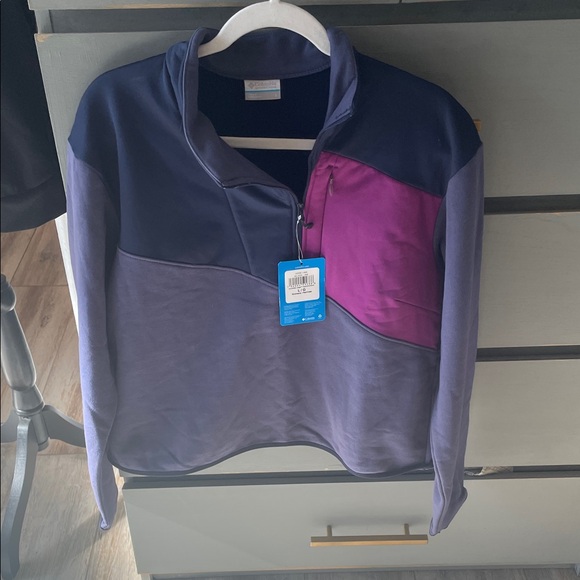 Columbia Women's Colorblock Pullover - Navy and Purple - Picture 1 of 8